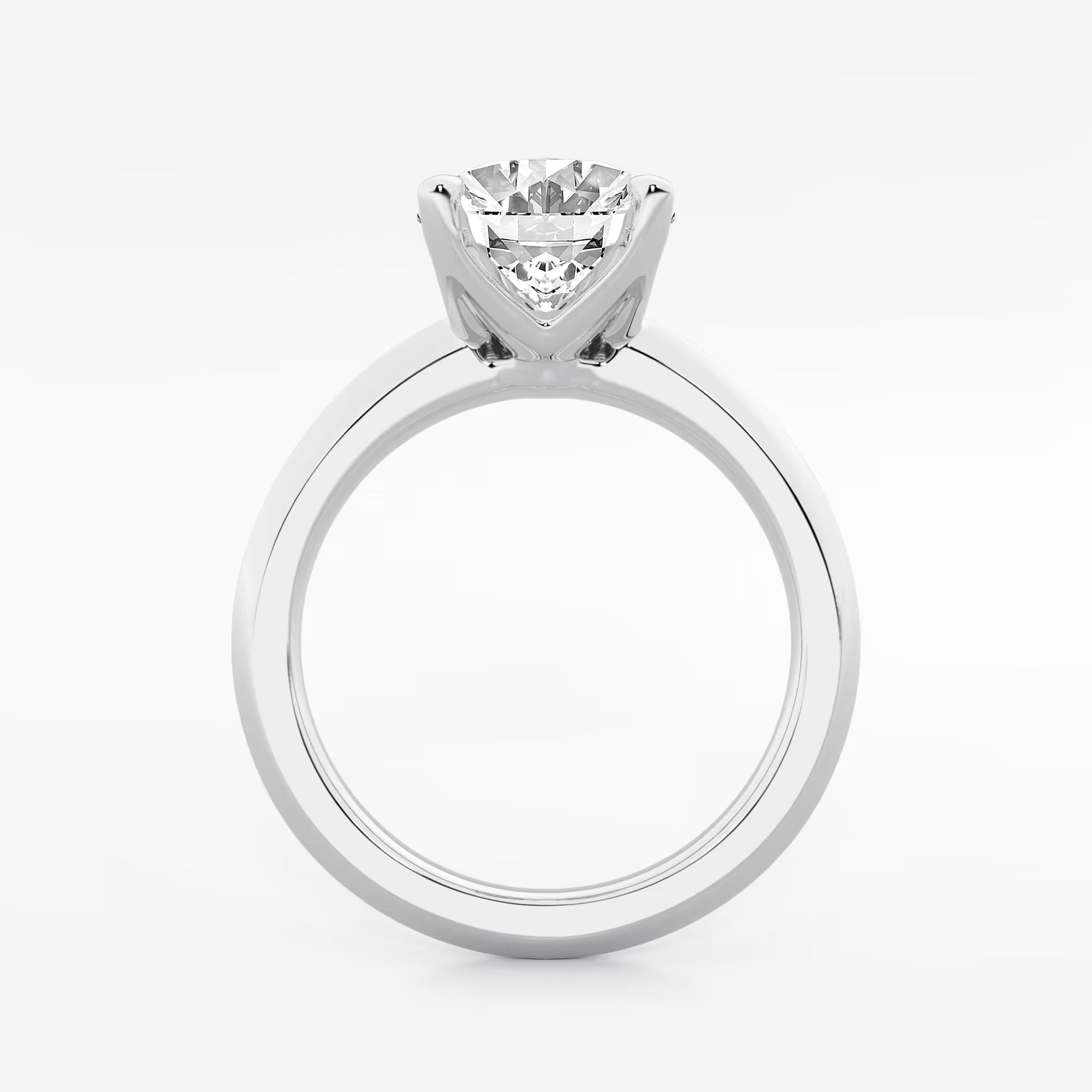 Veloura Oval Lab Grown Diamond Knife Edge Solitaire Engagement Ring