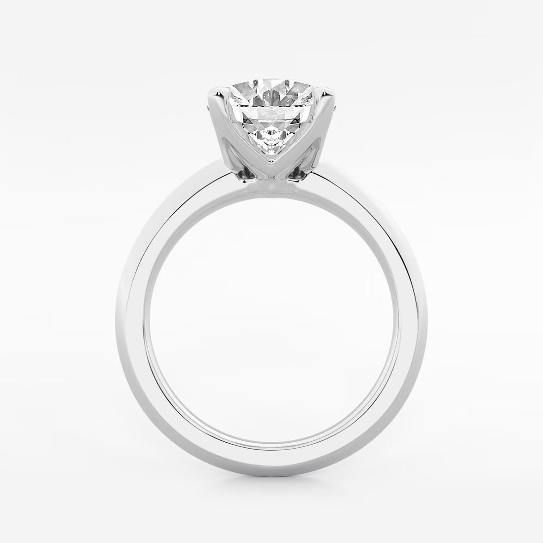 Veloura Oval Lab Grown Diamond Knife Edge Solitaire Engagement Ring