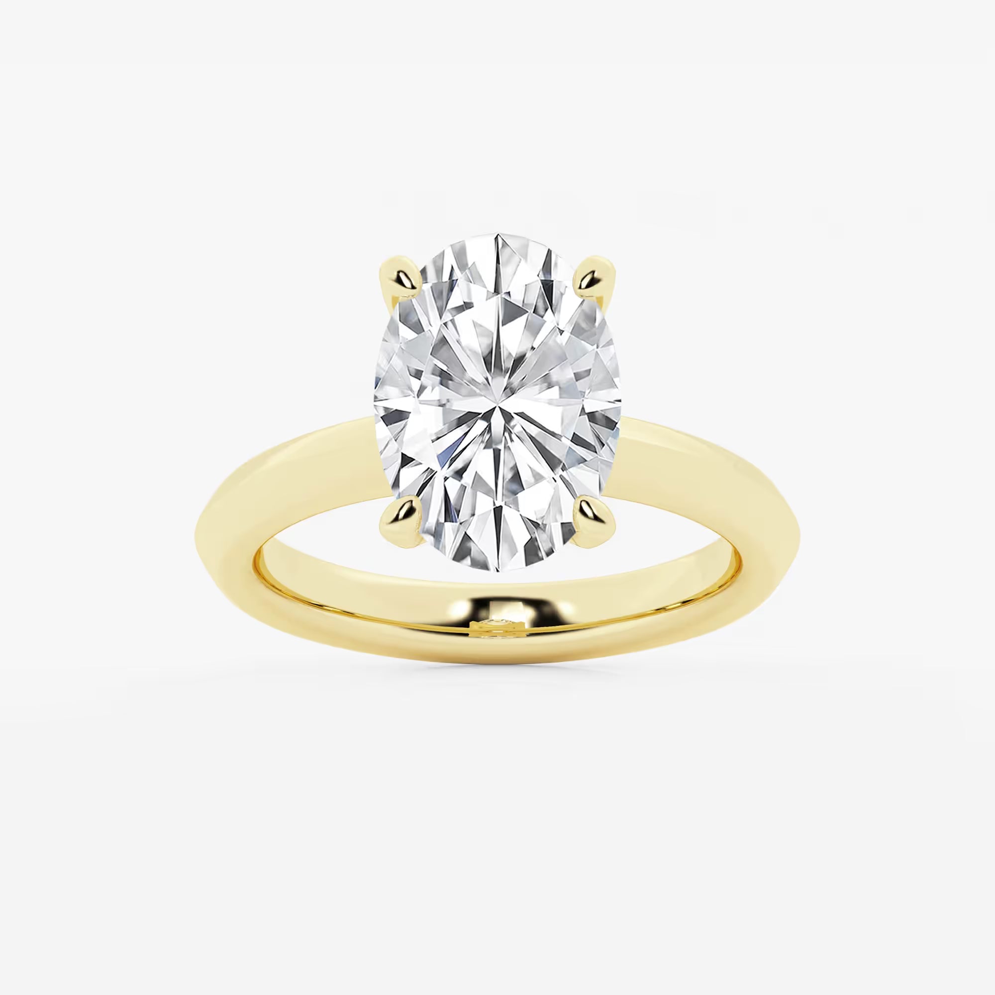 Veloura Oval Lab Grown Diamond Knife Edge Solitaire Engagement Ring