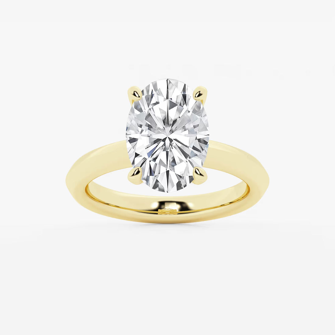 Veloura Oval Lab Grown Diamond Knife Edge Solitaire Engagement Ring