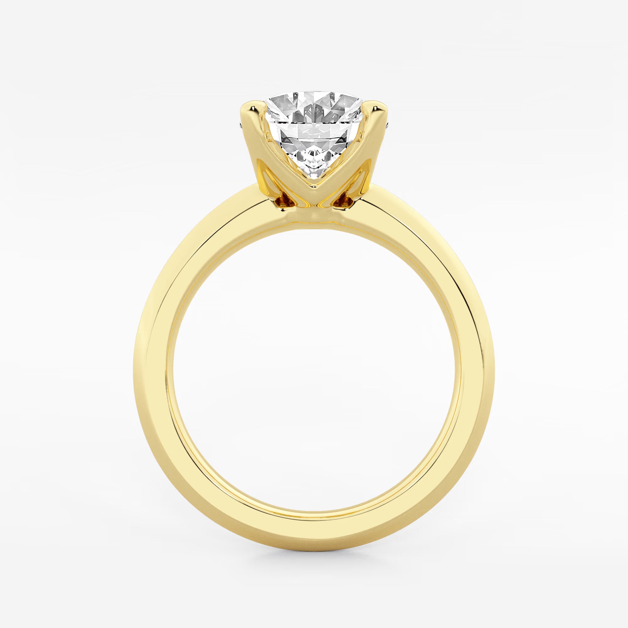 Veloura Oval Lab Grown Diamond Knife Edge Solitaire Engagement Ring