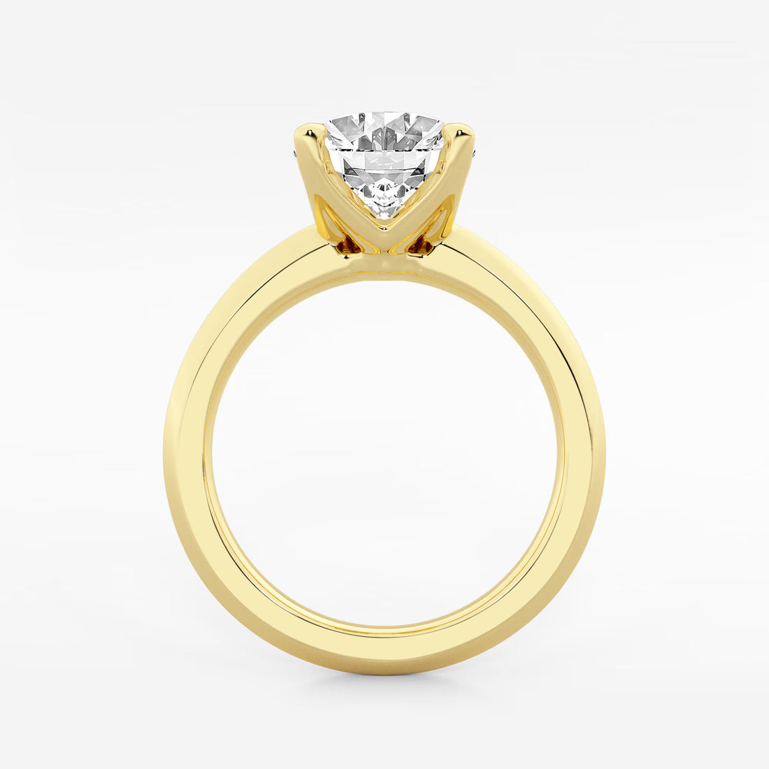 Veloura Oval Lab Grown Diamond Knife Edge Solitaire Engagement Ring