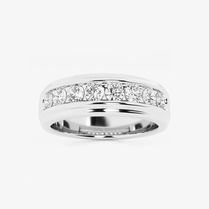 Boldrex Round Lab-Grown Diamond Men’s Channel Set Wedding Band