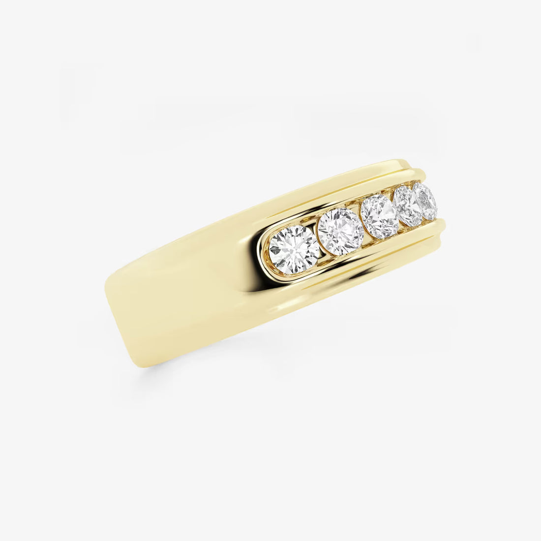Boldrex Round Lab-Grown Diamond Men’s Channel Set Wedding Band