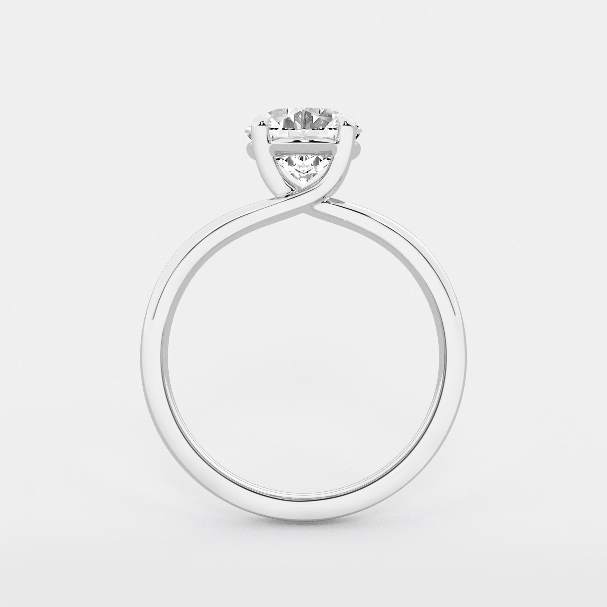 Valeria Oval Lab Grown Diamond Double Shank Trellis Solitaire Engagement Ring