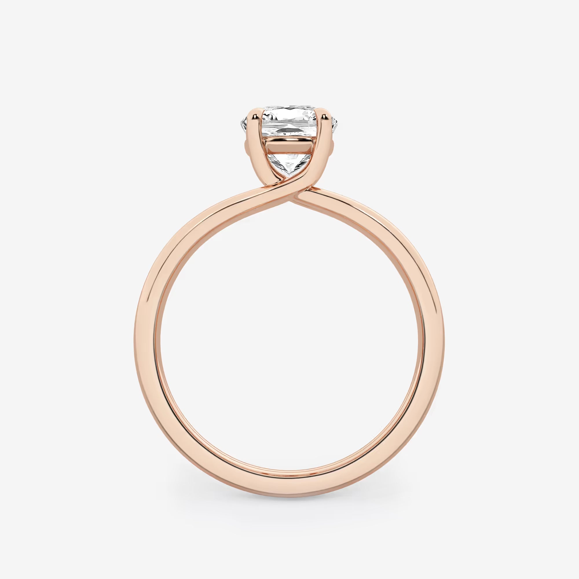 Elara Cushion Lab-Grown Diamond Double Shank Trellis Solitaire Engagement Ring