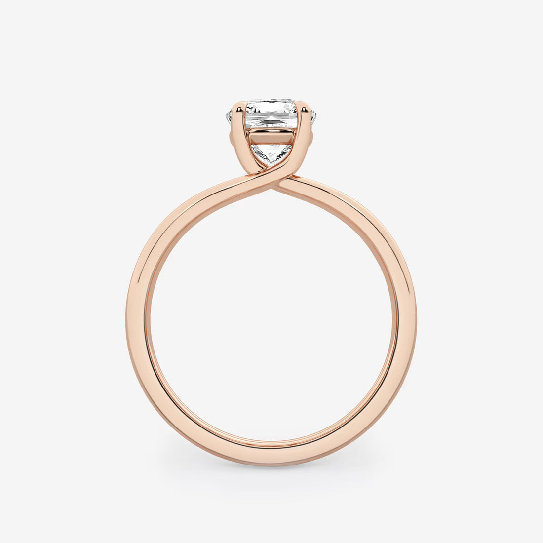 Elara Cushion Lab-Grown Diamond Double Shank Trellis Solitaire Engagement Ring
