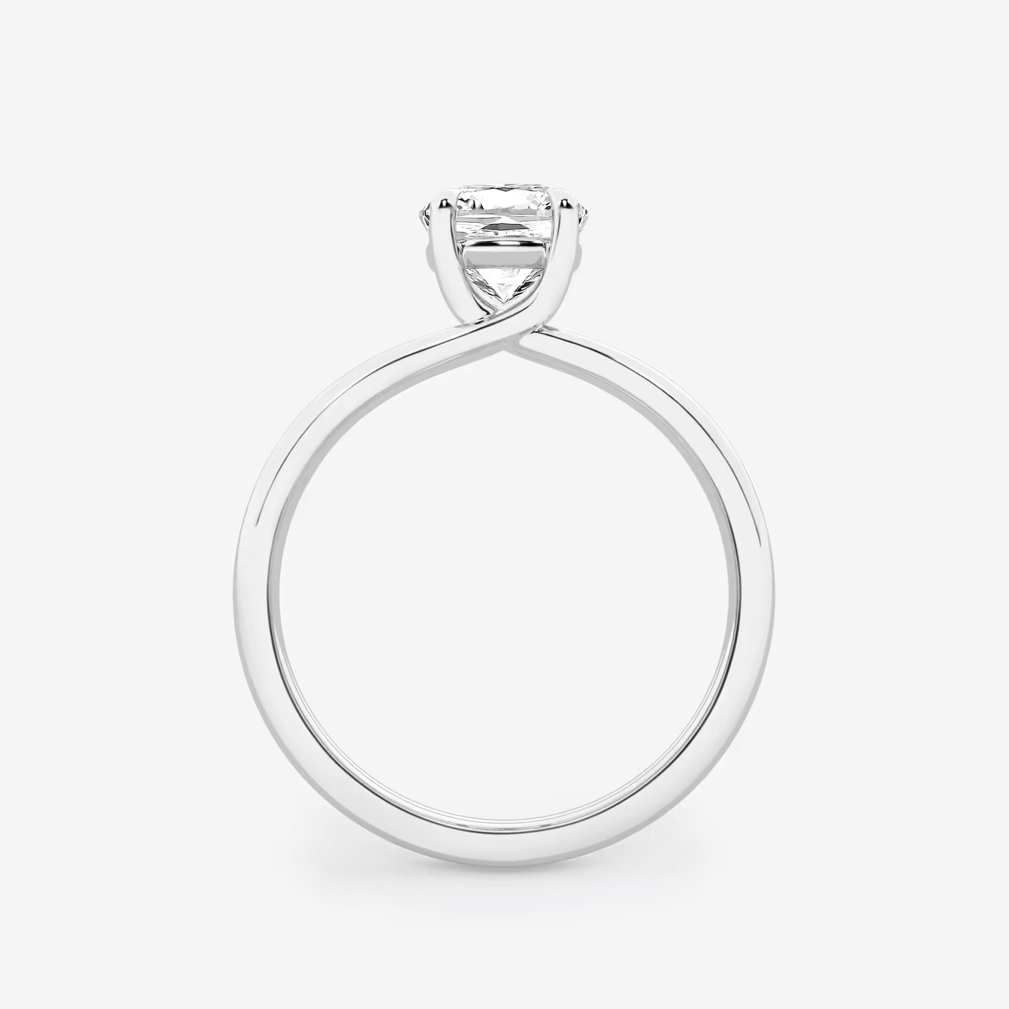 Elara Cushion Lab-Grown Diamond Double Shank Trellis Solitaire Engagement Ring