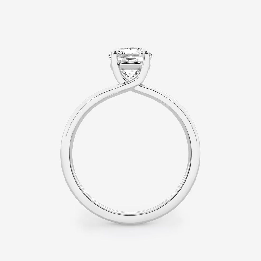 Elara Cushion Lab-Grown Diamond Double Shank Trellis Solitaire Engagement Ring