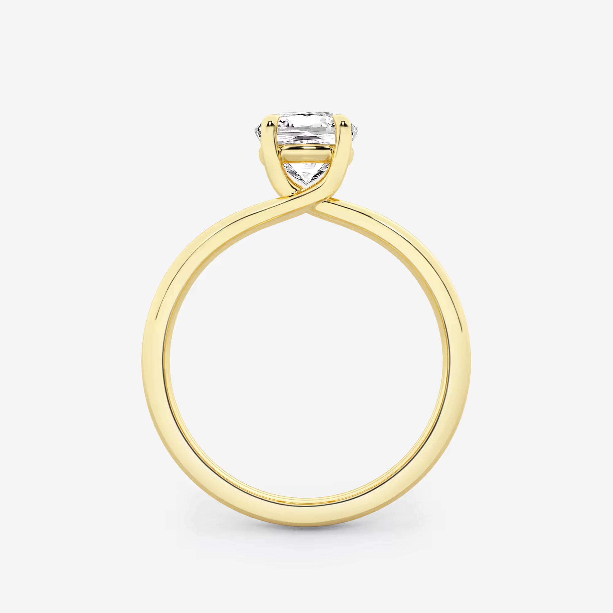 Elara Cushion Lab-Grown Diamond Double Shank Trellis Solitaire Engagement Ring