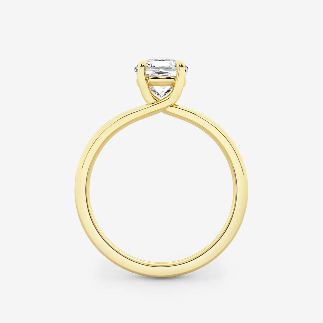 Elara Cushion Lab-Grown Diamond Double Shank Trellis Solitaire Engagement Ring