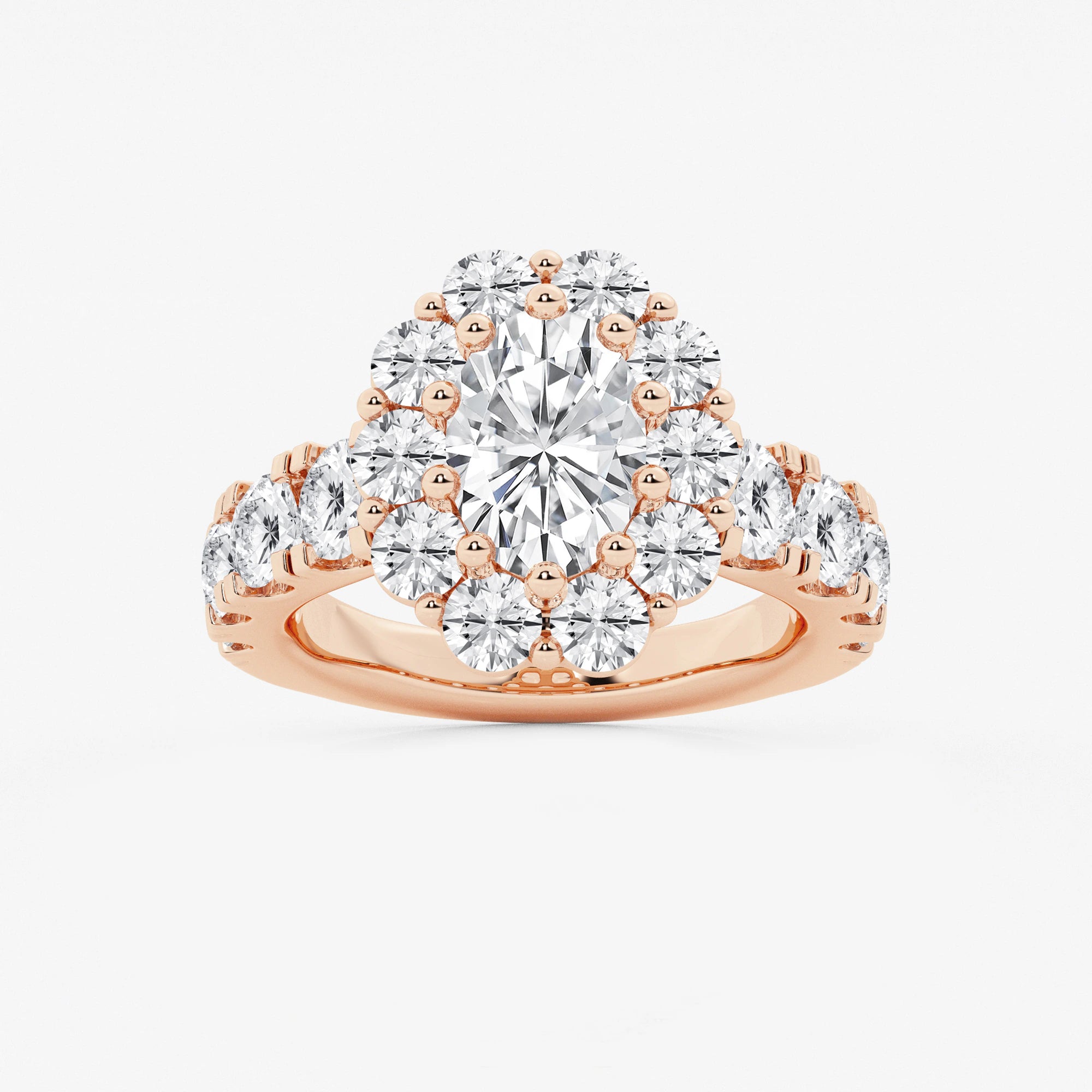 Lunessa Oval Lab-Grown Diamond Engagement Ring with Sculpted Split Prongs