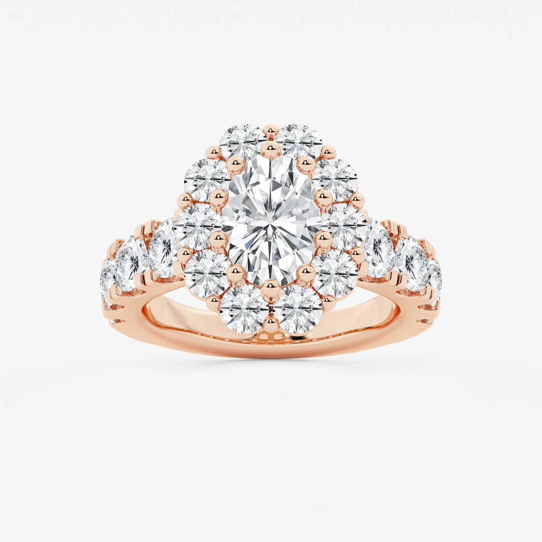 Lunessa Oval Lab-Grown Diamond Engagement Ring with Sculpted Split Prongs