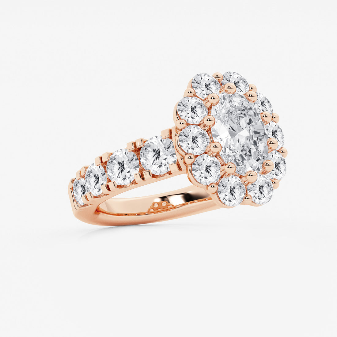 Lunessa Oval Lab-Grown Diamond Engagement Ring with Sculpted Split Prongs