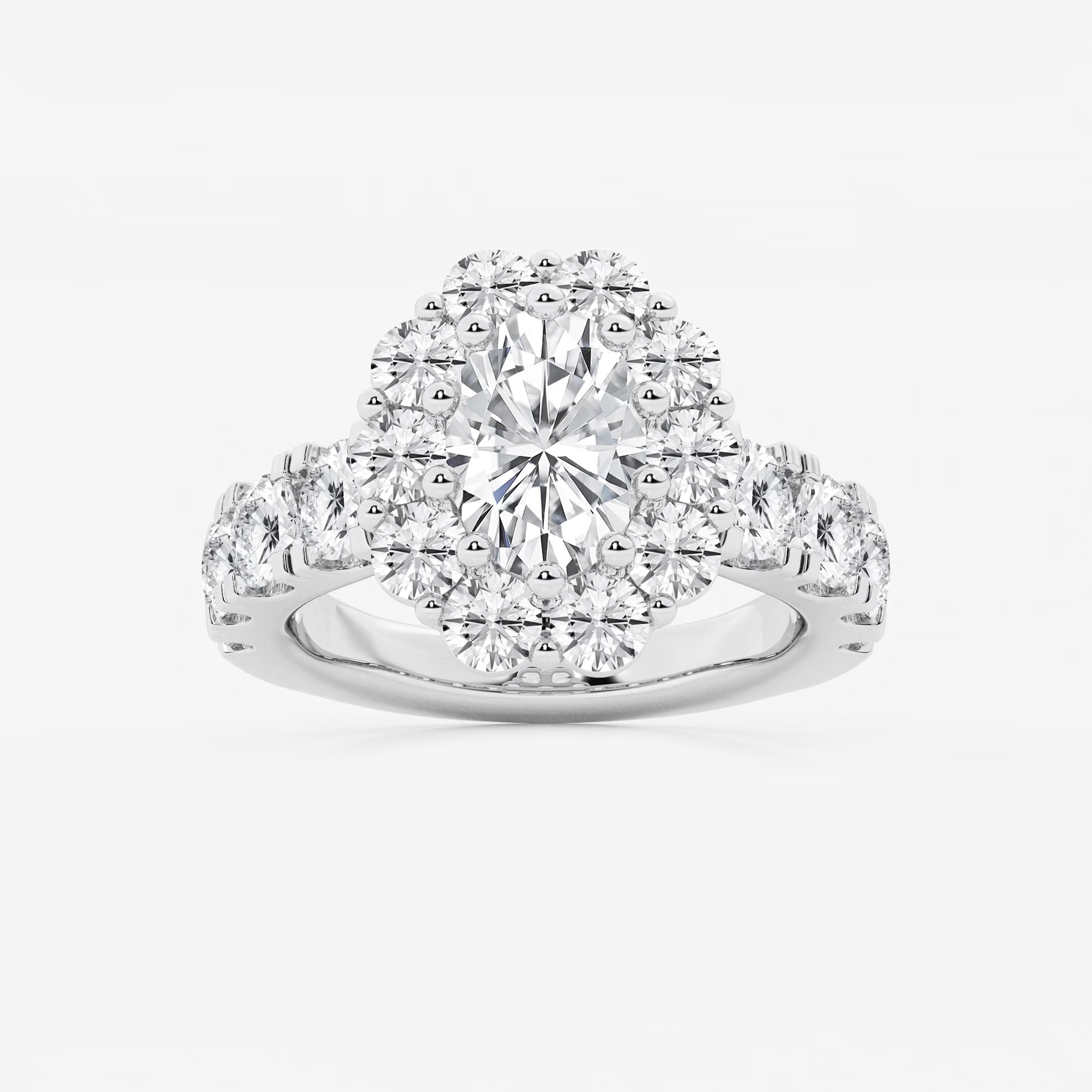 Lunessa Oval Lab-Grown Diamond Engagement Ring with Sculpted Split Prongs