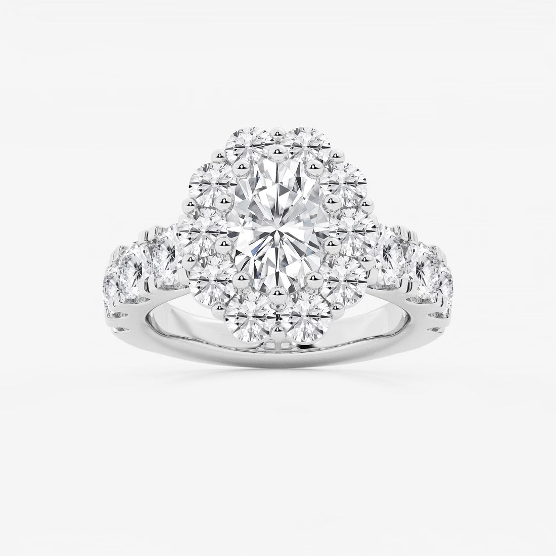 Lunessa Oval Lab-Grown Diamond Engagement Ring with Sculpted Split Prongs