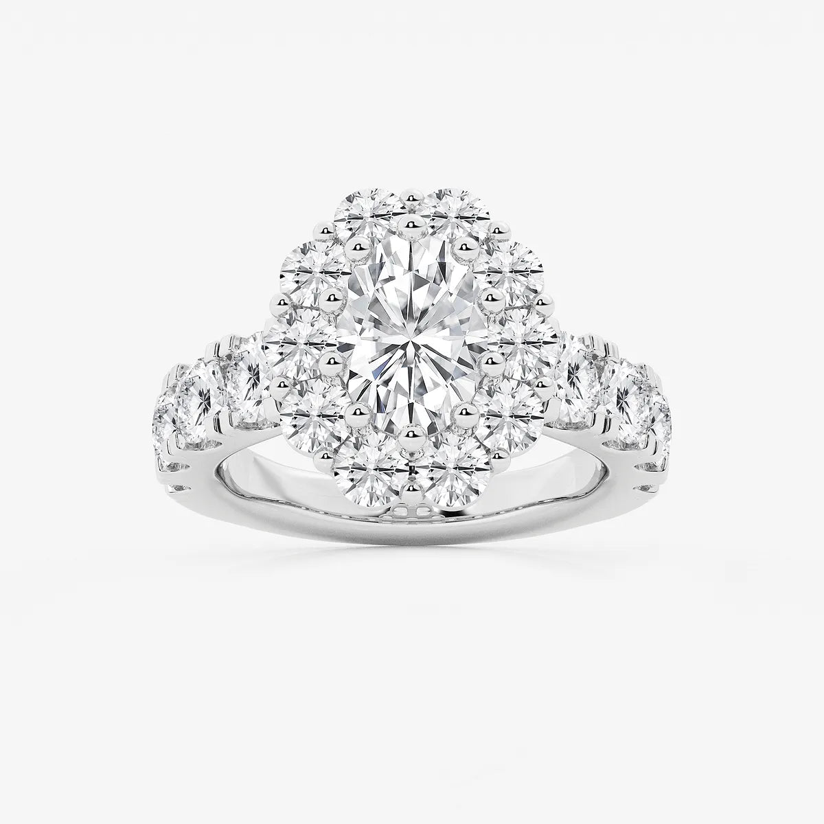 Lunessa Oval Lab-Grown Diamond Engagement Ring with Sculpted Split Prongs
