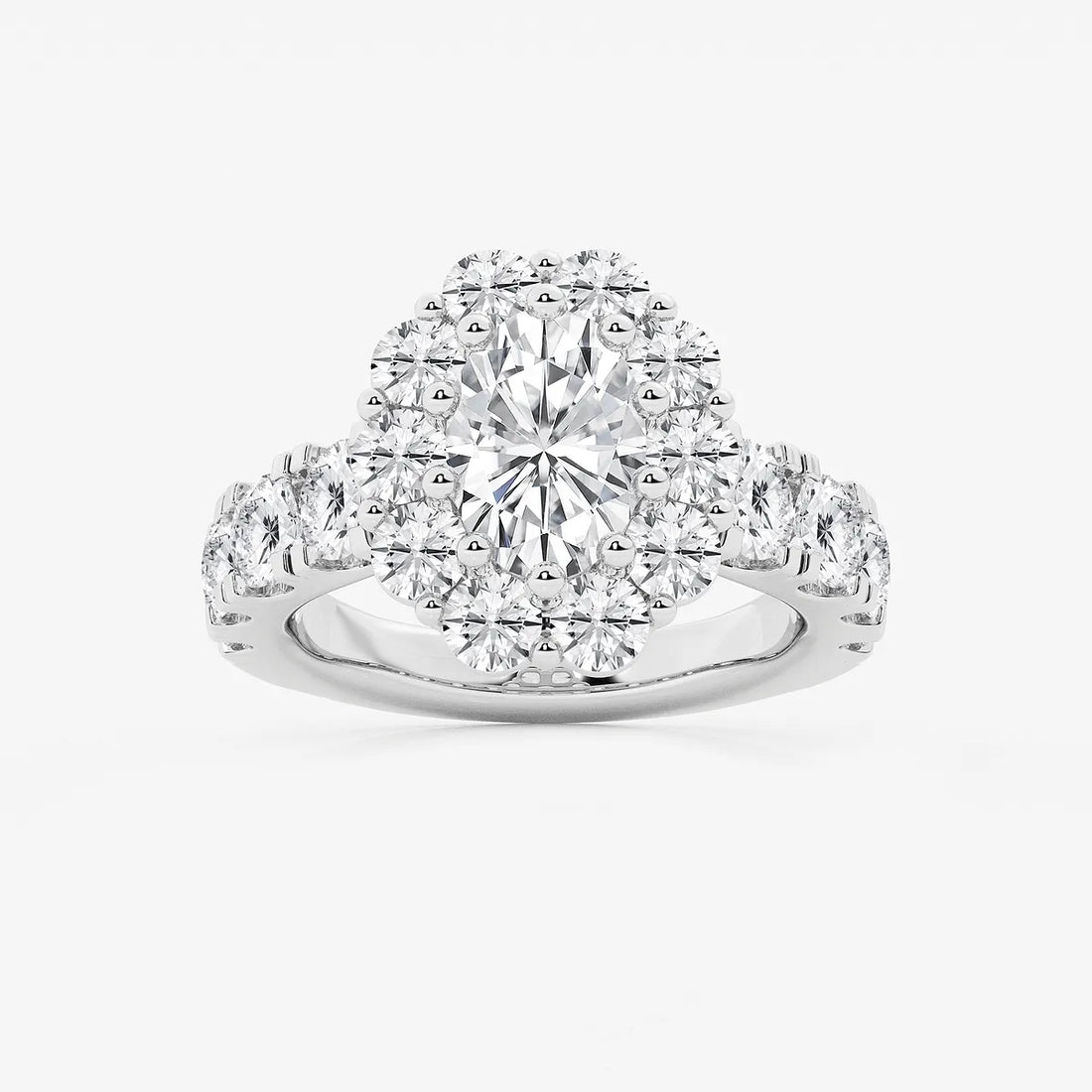 Lunessa Oval Lab-Grown Diamond Engagement Ring with Sculpted Split Prongs