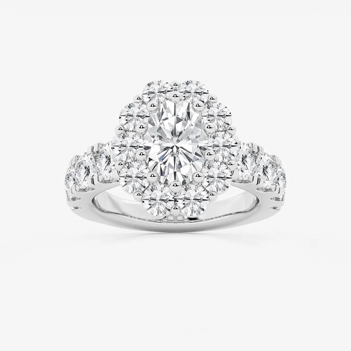 Lunessa Oval Lab-Grown Diamond Engagement Ring with Sculpted Split Prongs