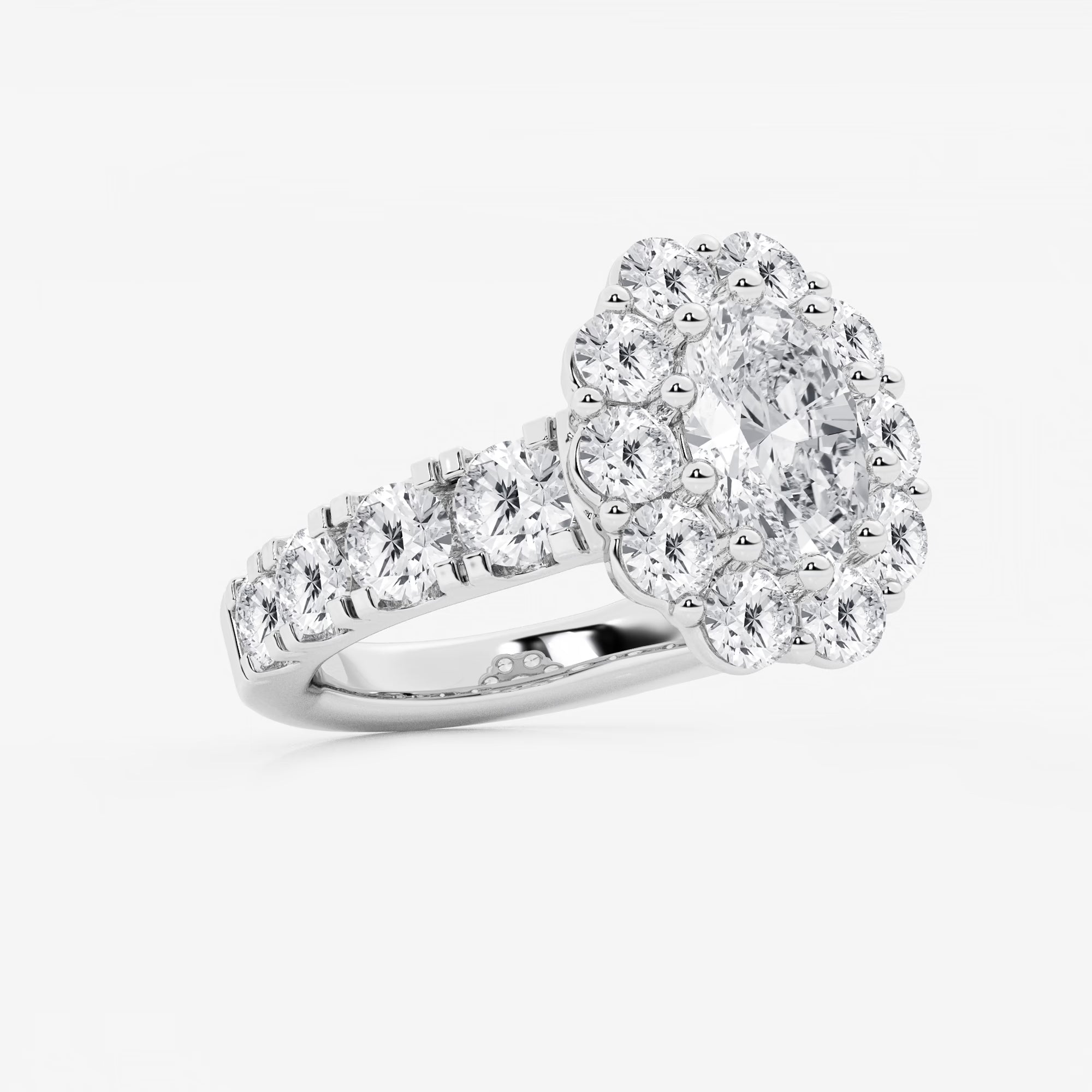 Lunessa Oval Lab-Grown Diamond Engagement Ring with Sculpted Split Prongs