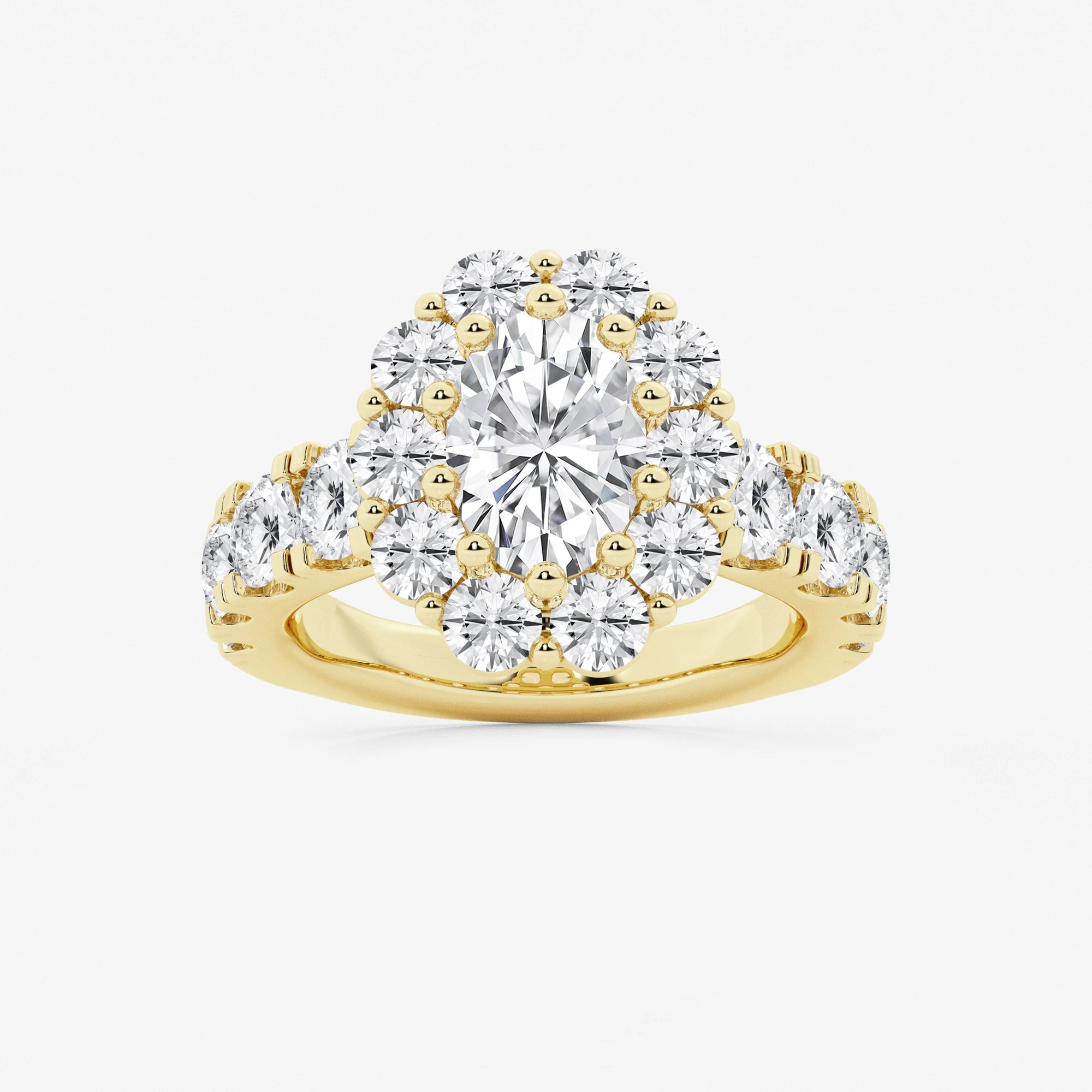 Lunessa Oval Lab-Grown Diamond Engagement Ring with Sculpted Split Prongs