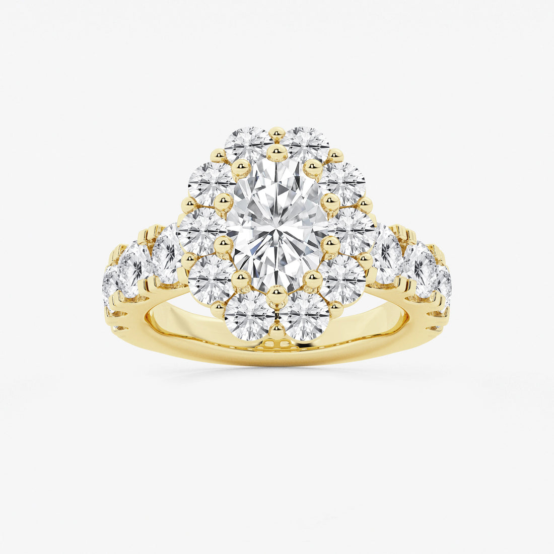 Lunessa Oval Lab-Grown Diamond Engagement Ring with Sculpted Split Prongs