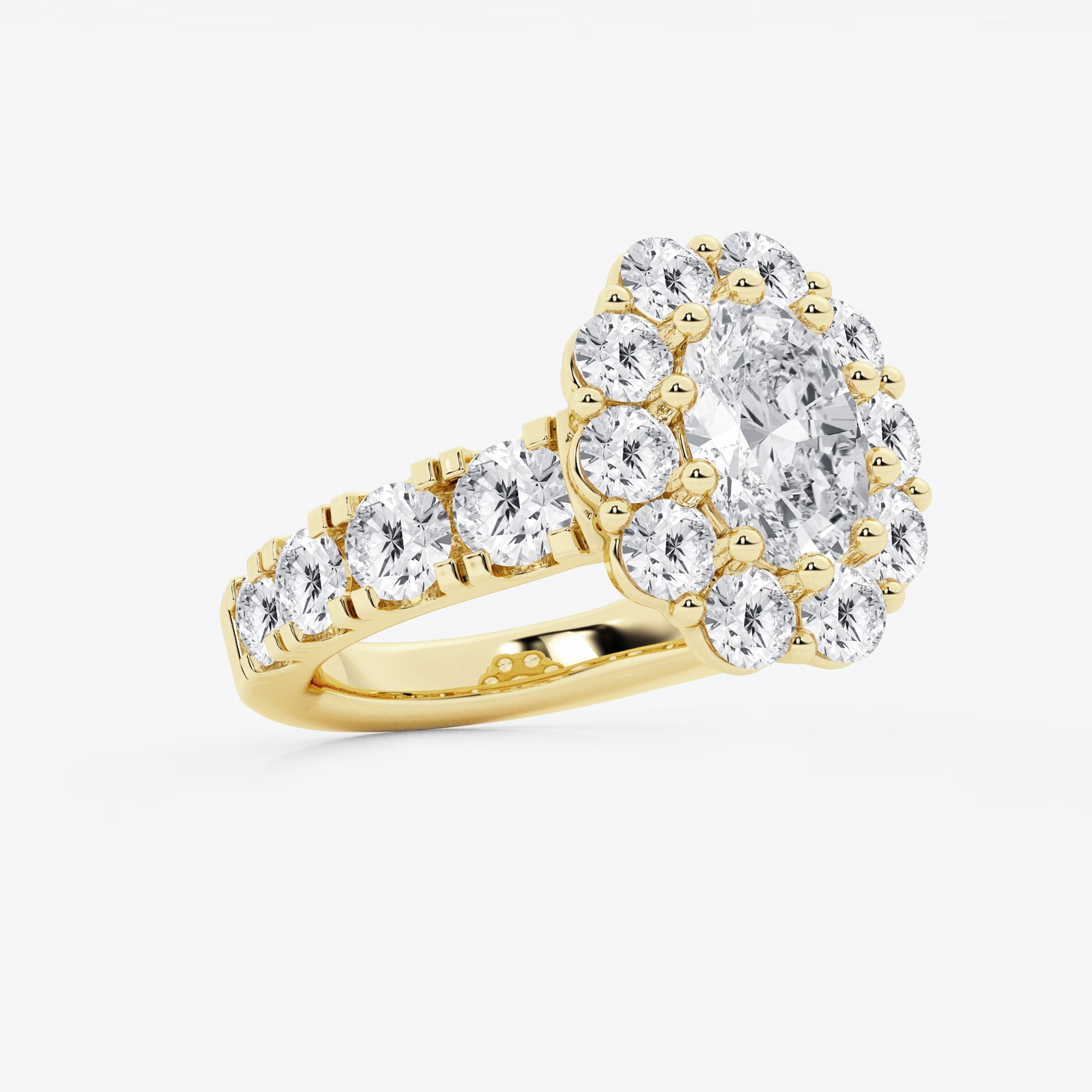 Lunessa Oval Lab-Grown Diamond Engagement Ring with Sculpted Split Prongs