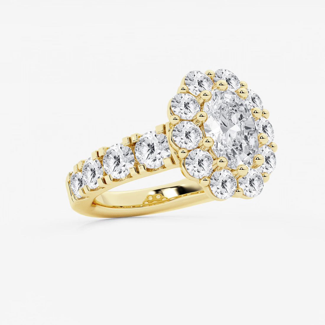 Lunessa Oval Lab-Grown Diamond Engagement Ring with Sculpted Split Prongs