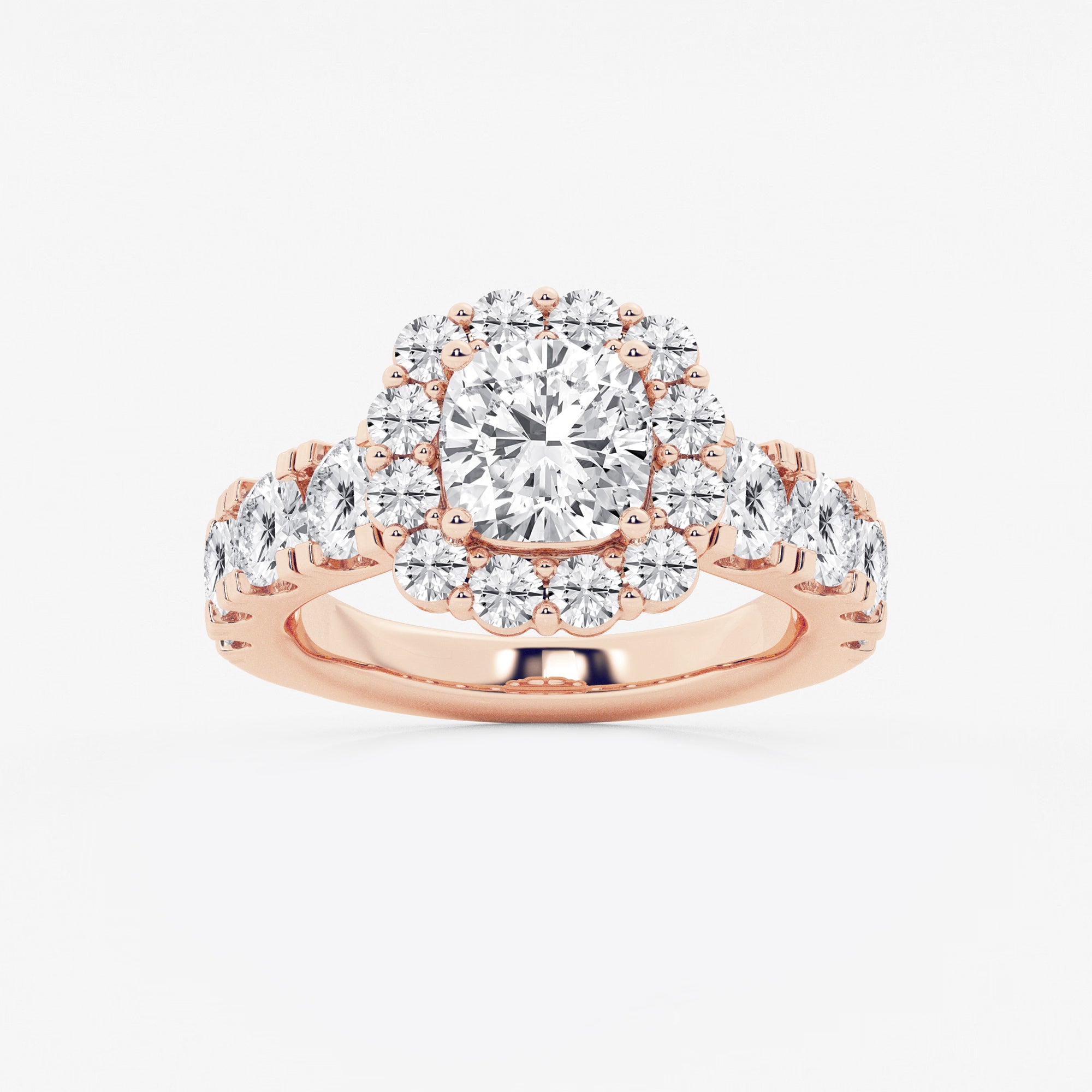 Valencia Cushion Lab-Grown Diamond Split Prong Halo Engagement Ring