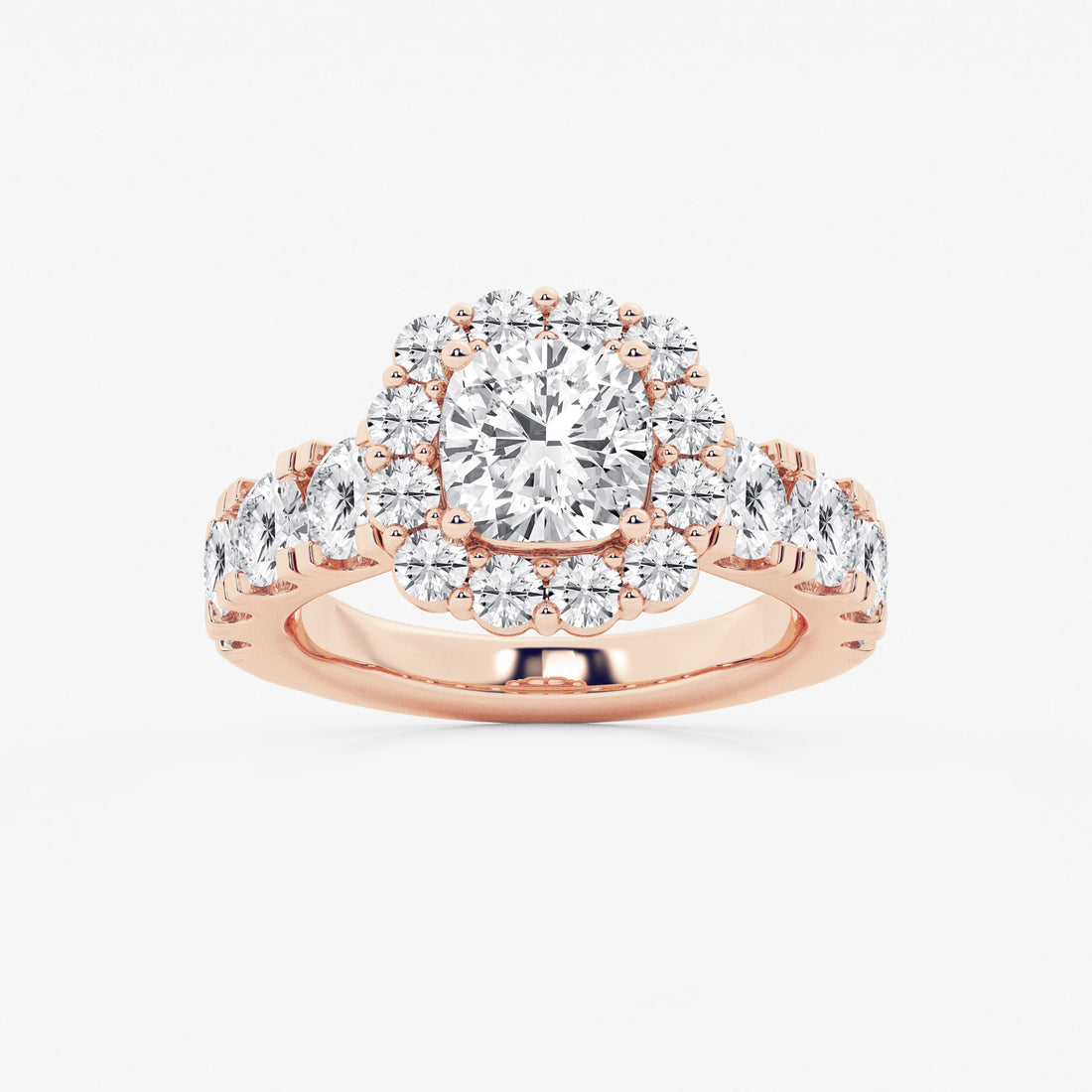 Valencia Cushion Lab-Grown Diamond Split Prong Halo Engagement Ring