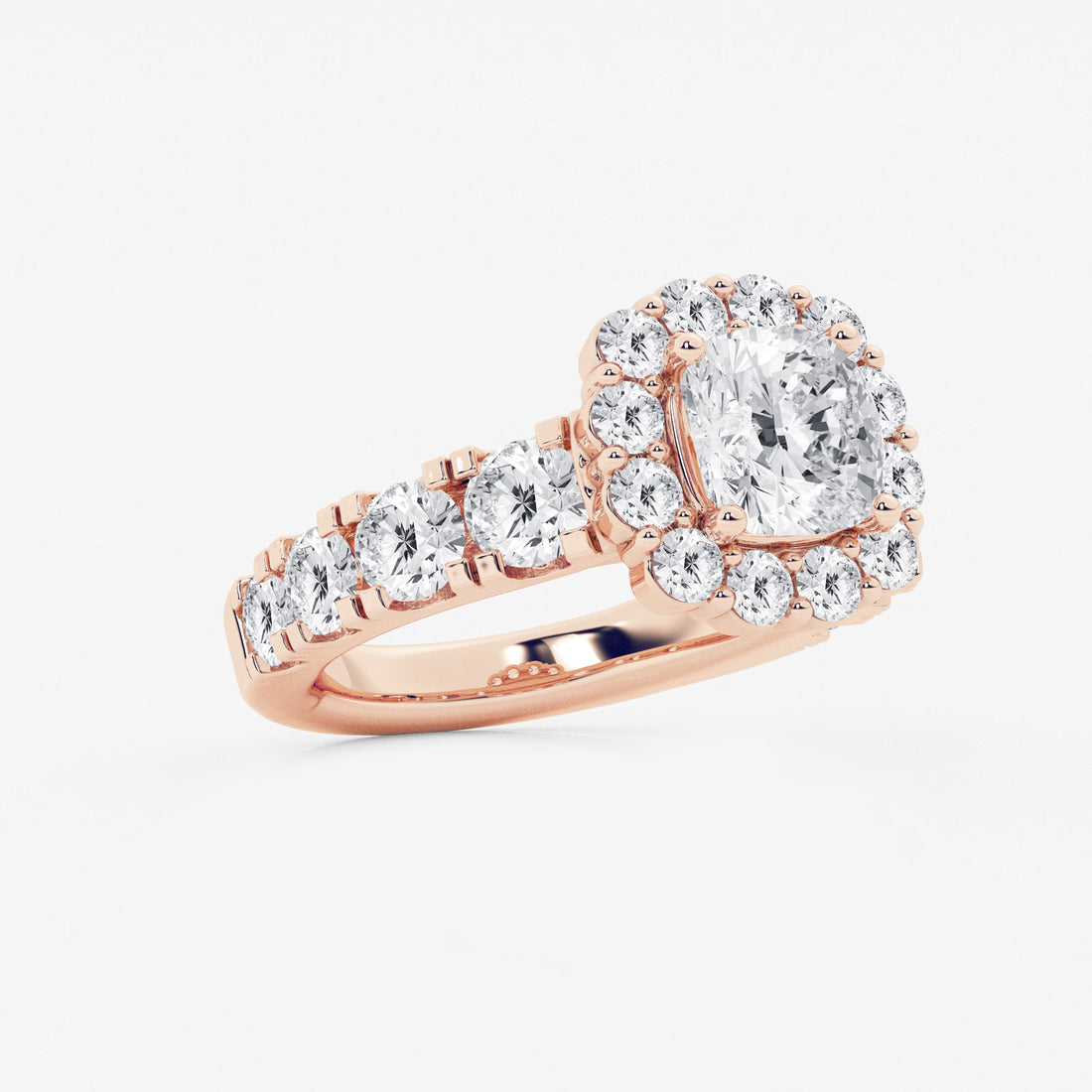 Valencia Cushion Lab-Grown Diamond Split Prong Halo Engagement Ring