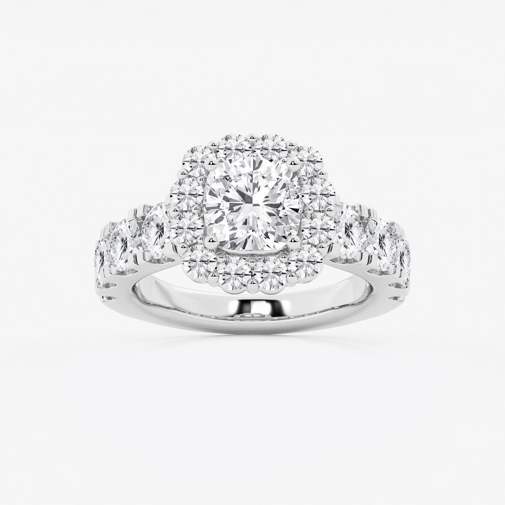 Valencia Cushion Lab-Grown Diamond Split Prong Halo Engagement Ring
