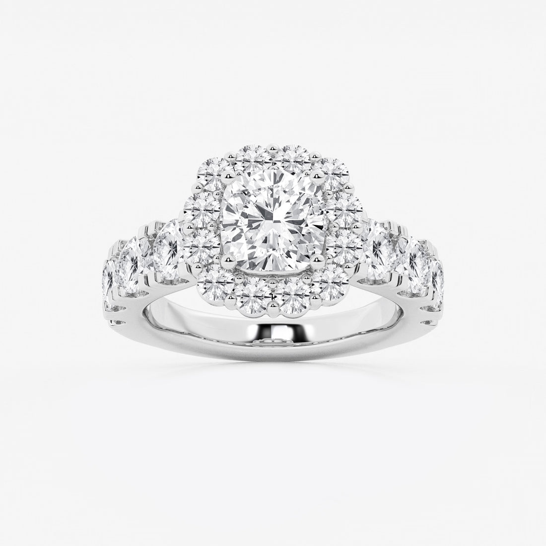 Valencia Cushion Lab-Grown Diamond Split Prong Halo Engagement Ring