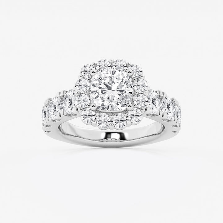 Valencia Cushion Lab-Grown Diamond Split Prong Halo Engagement Ring