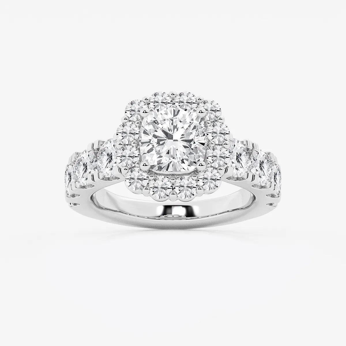 Valencia Cushion Lab-Grown Diamond Split Prong Halo Engagement Ring
