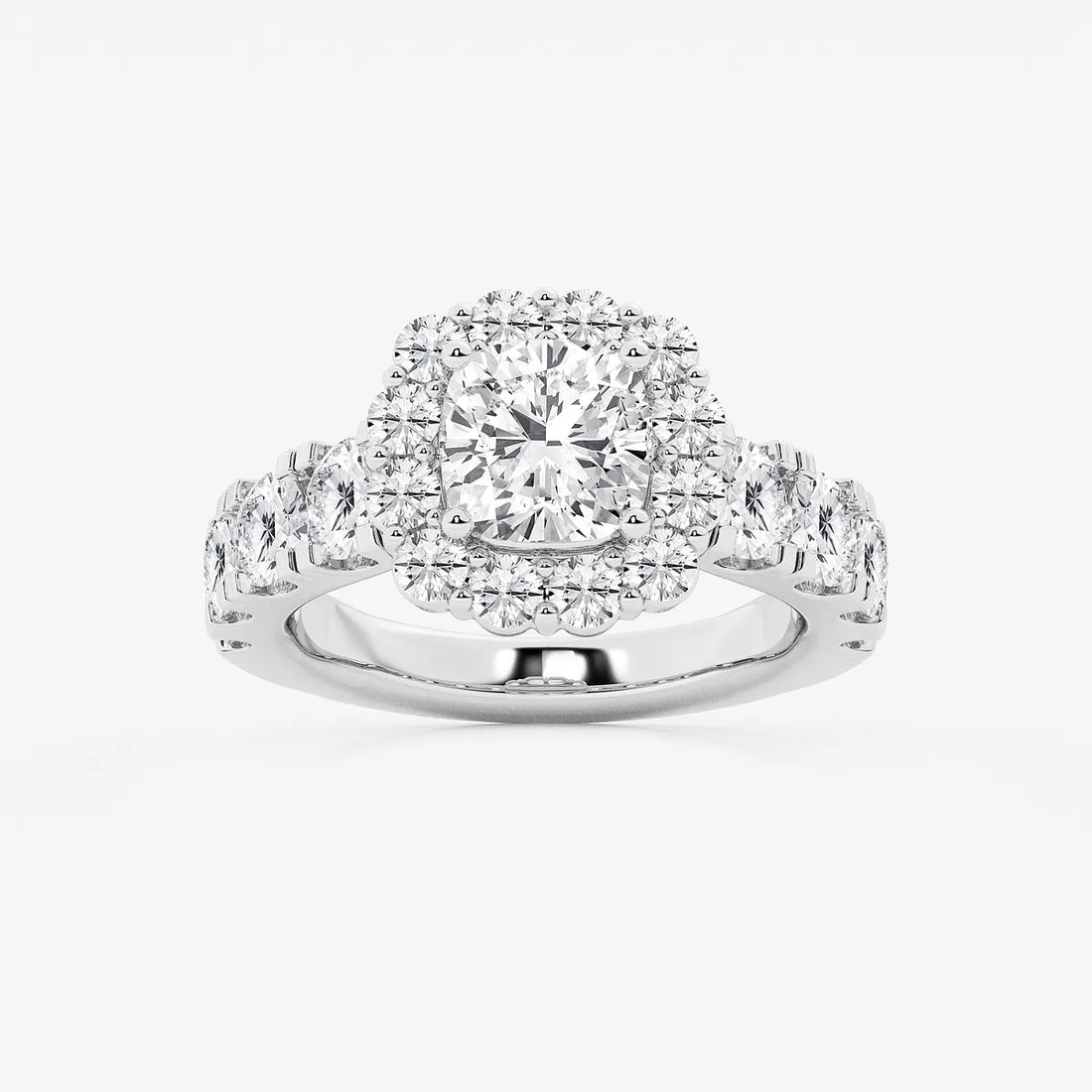 Valencia Cushion Lab-Grown Diamond Split Prong Halo Engagement Ring