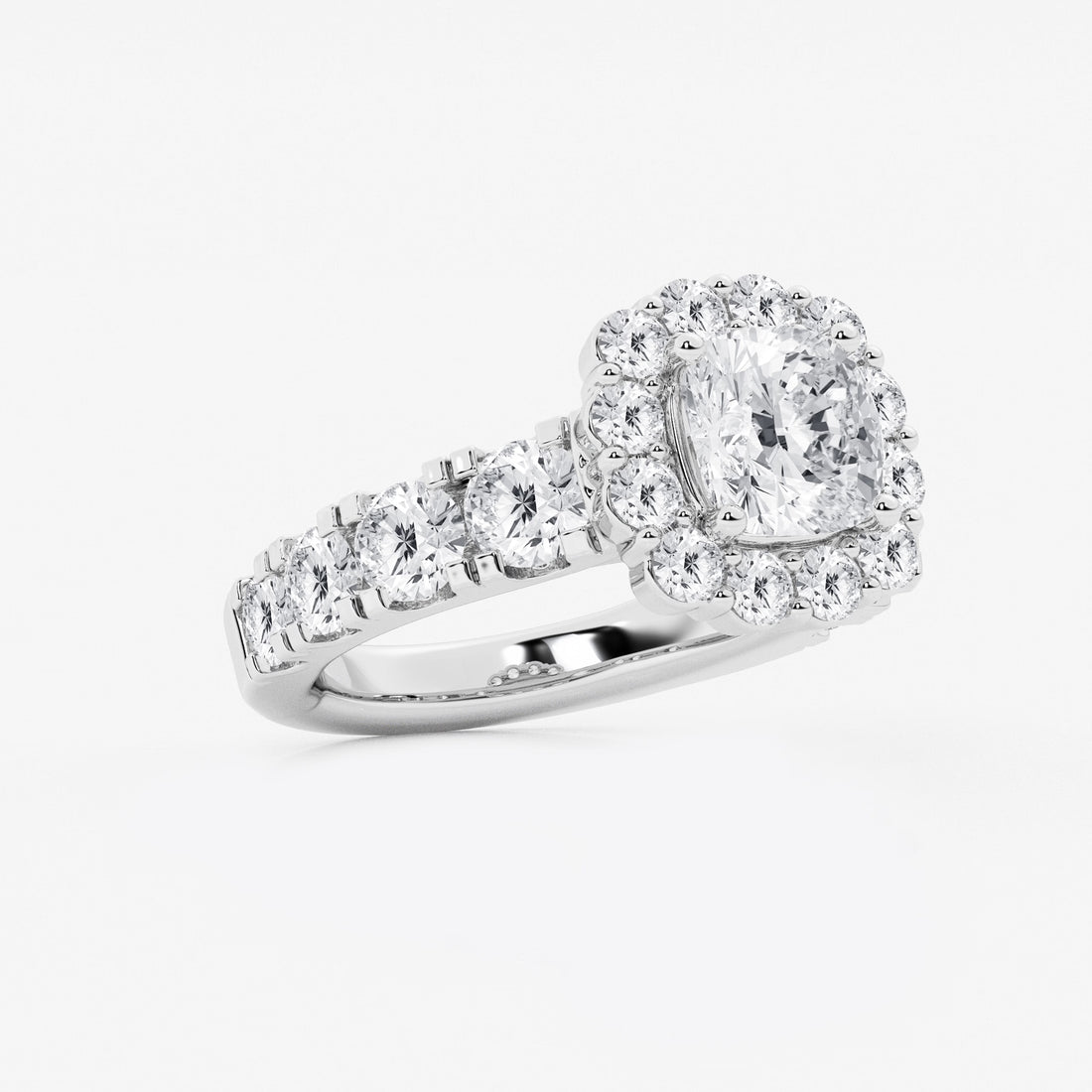 Valencia Cushion Lab-Grown Diamond Split Prong Halo Engagement Ring