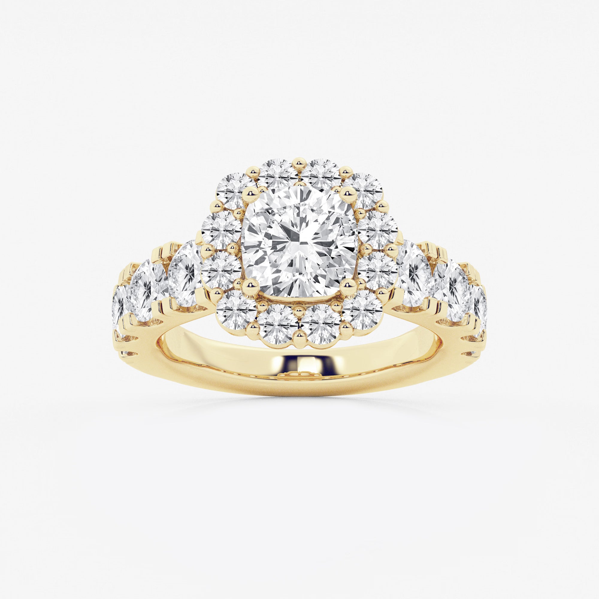 Valencia Cushion Lab-Grown Diamond Split Prong Halo Engagement Ring