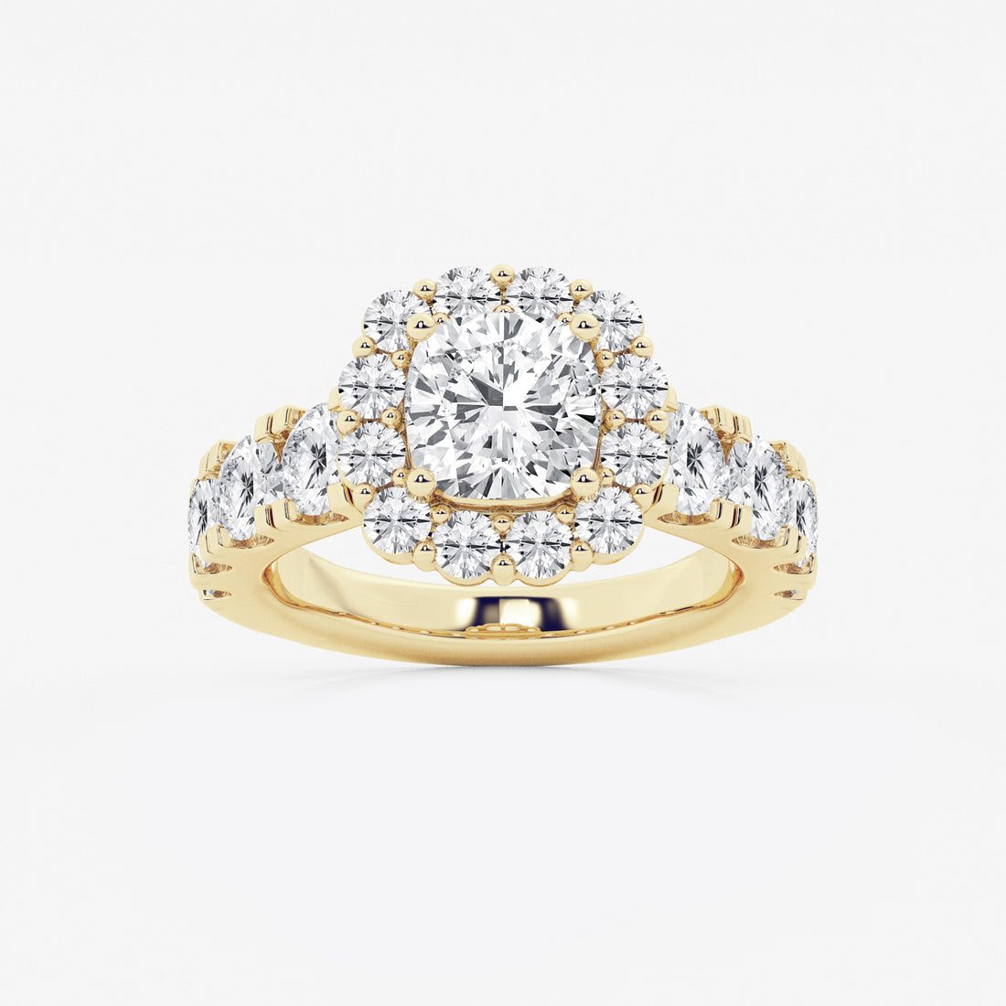 Valencia Cushion Lab-Grown Diamond Split Prong Halo Engagement Ring