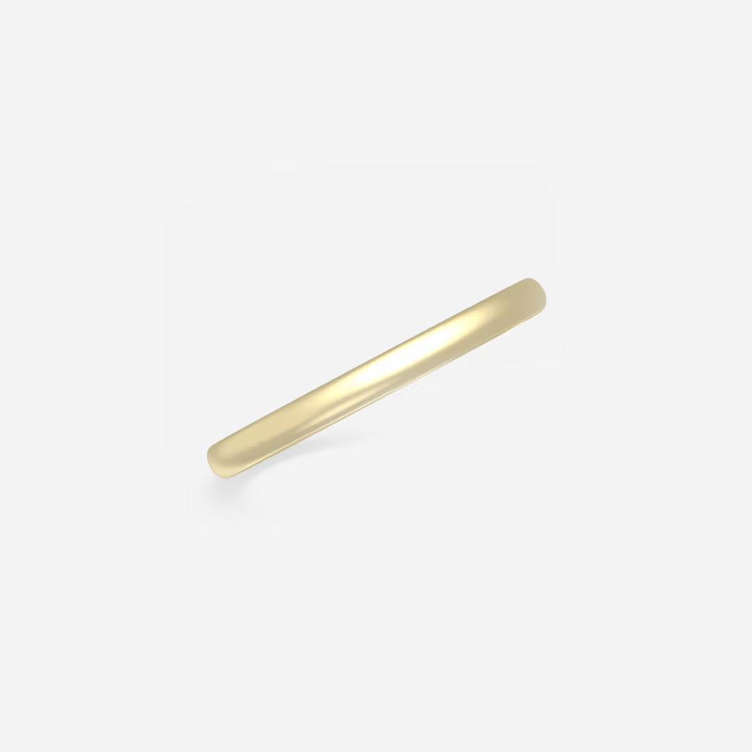 Classic Dome Wedding Band in High Polish Solid Gold