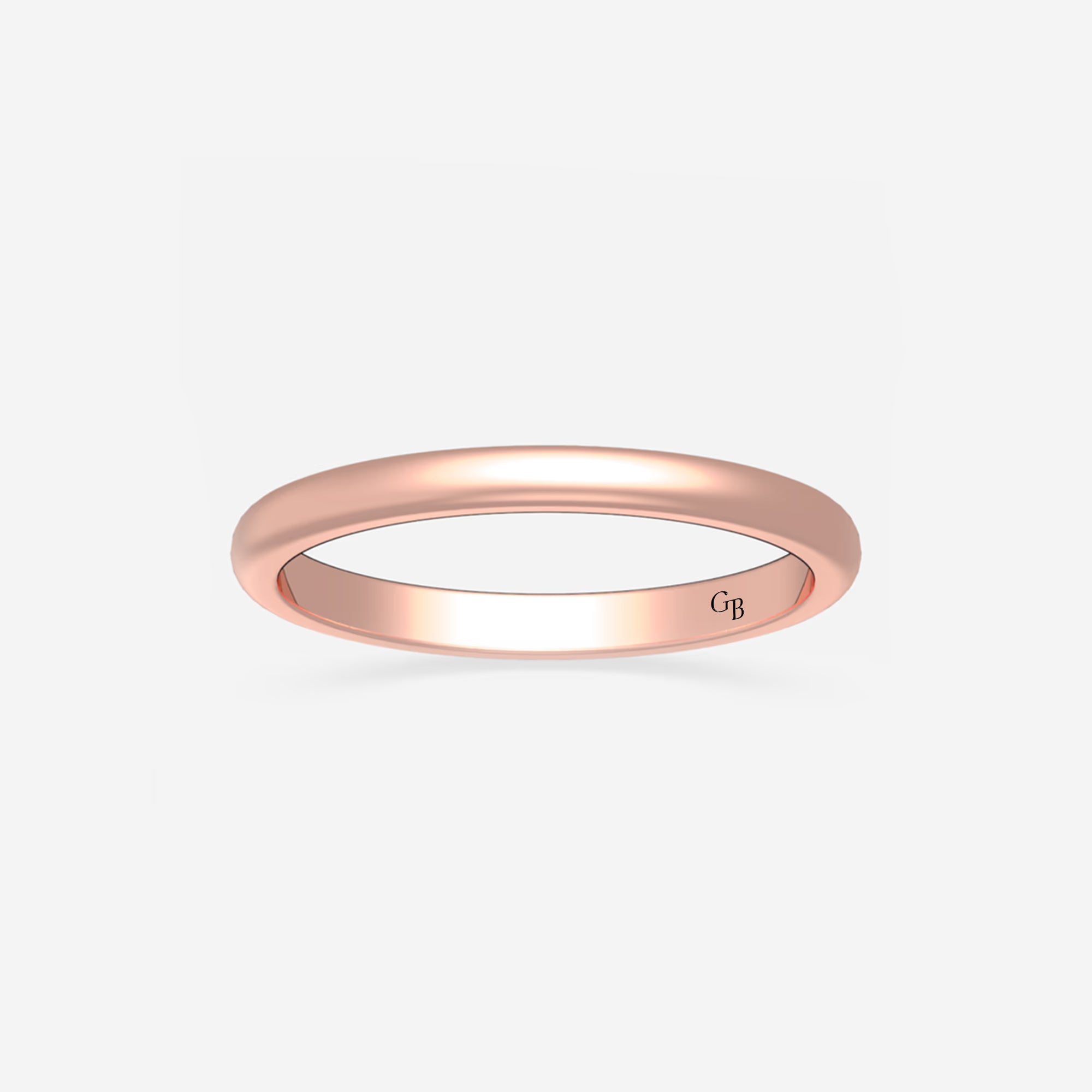 Classic Dome Wedding Band in High Polish Solid Gold