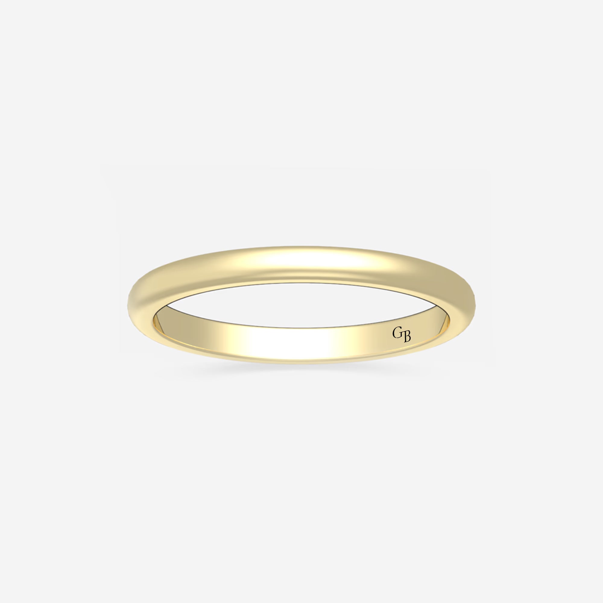 Classic Dome Wedding Band in High Polish Solid Gold