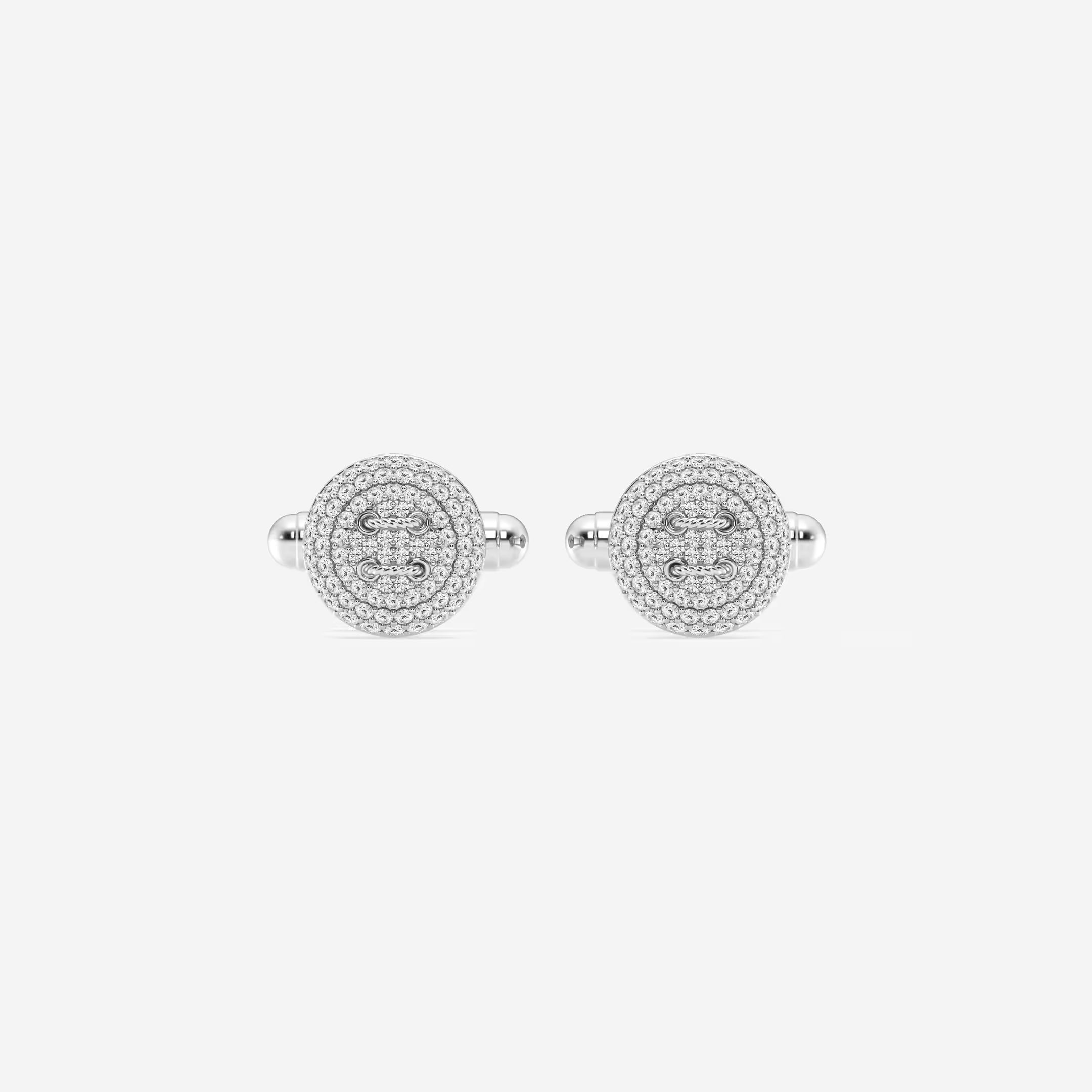 Classicé Round Lab-Grown Diamond Button Style Pavé Cufflinks