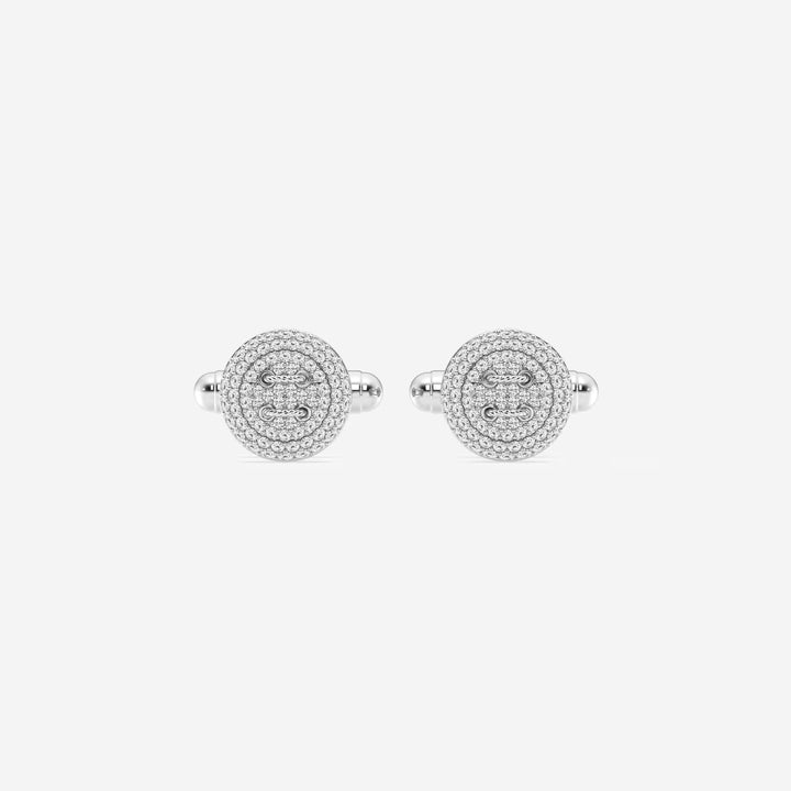 Classicé Round Lab-Grown Diamond Button Style Pavé Cufflinks