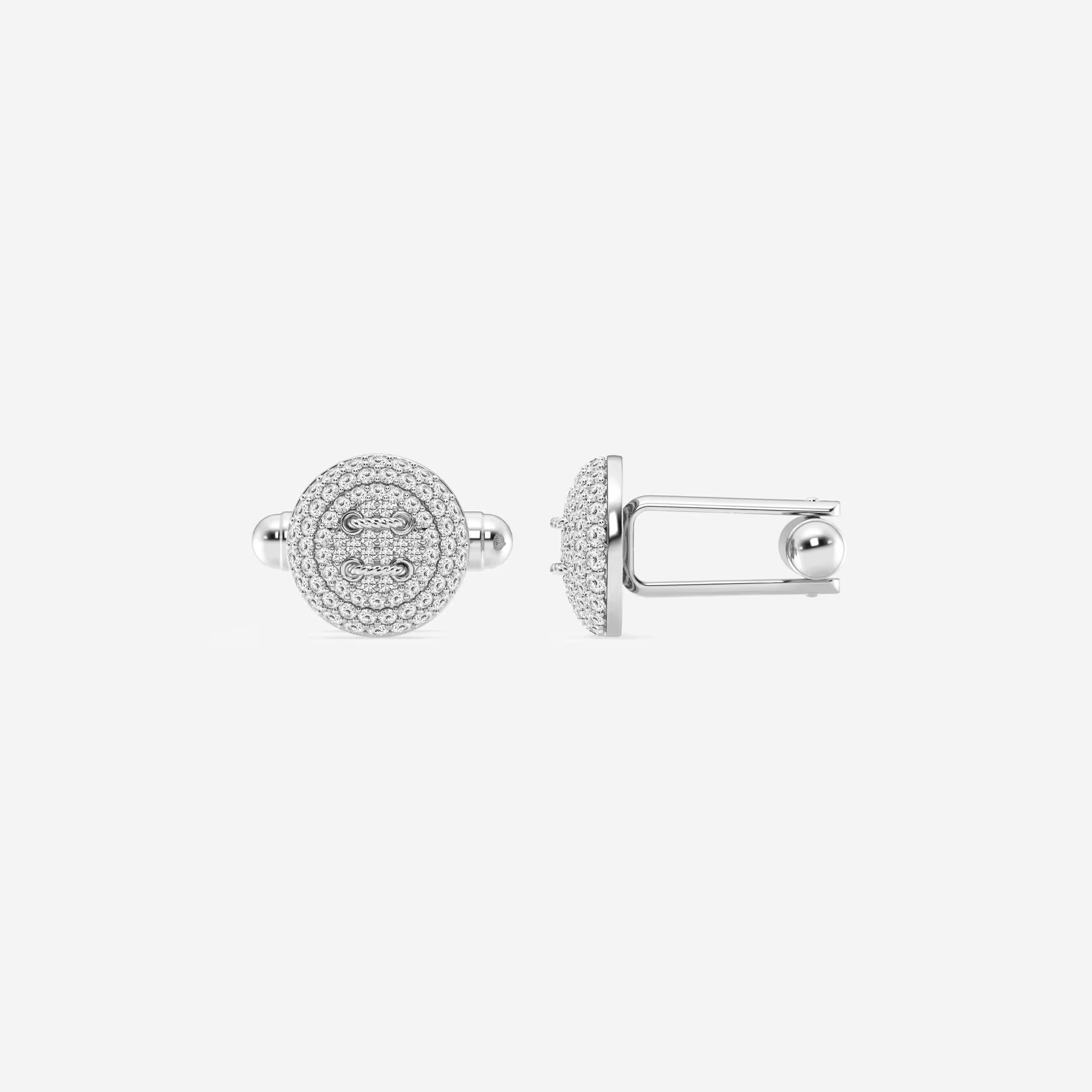 Classicé Round Lab-Grown Diamond Button Style Pavé Cufflinks