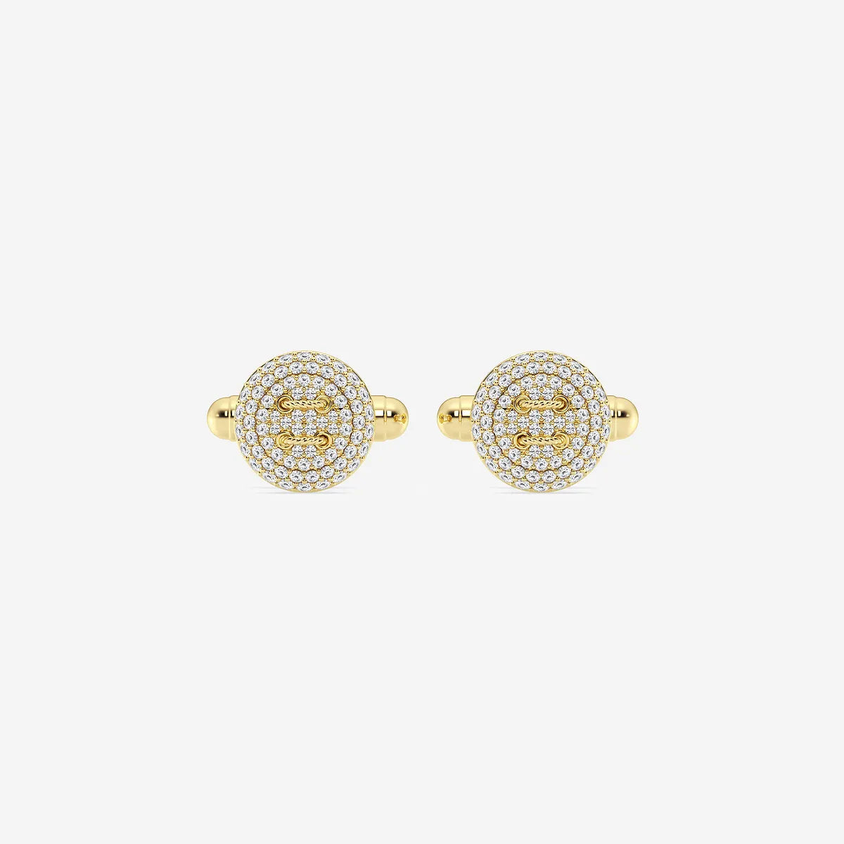 Classicé Round Lab-Grown Diamond Button Style Pavé Cufflinks