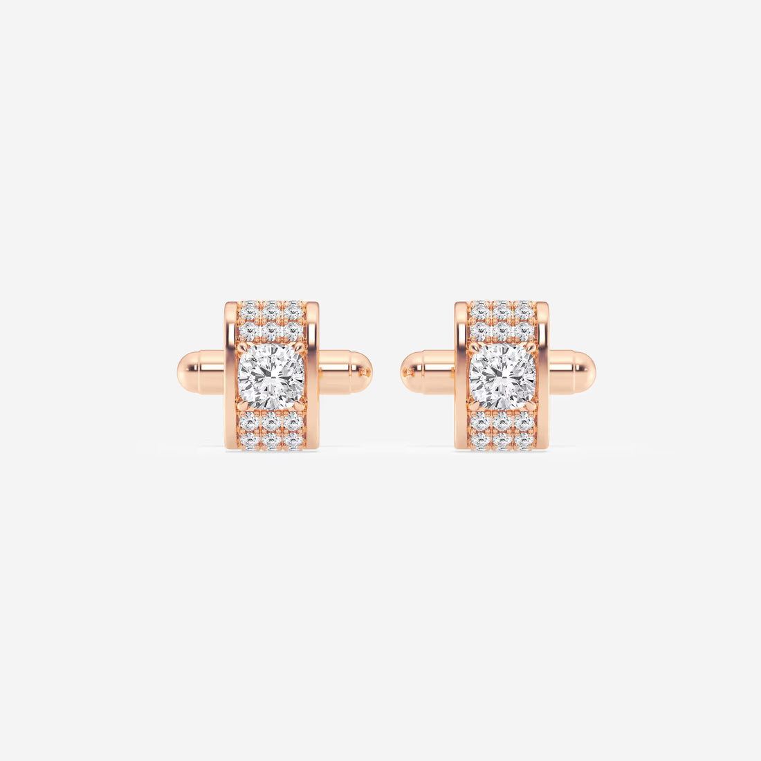 Cascade Cushion Lab-Grown Diamond Waterfall Pavé Cufflinks