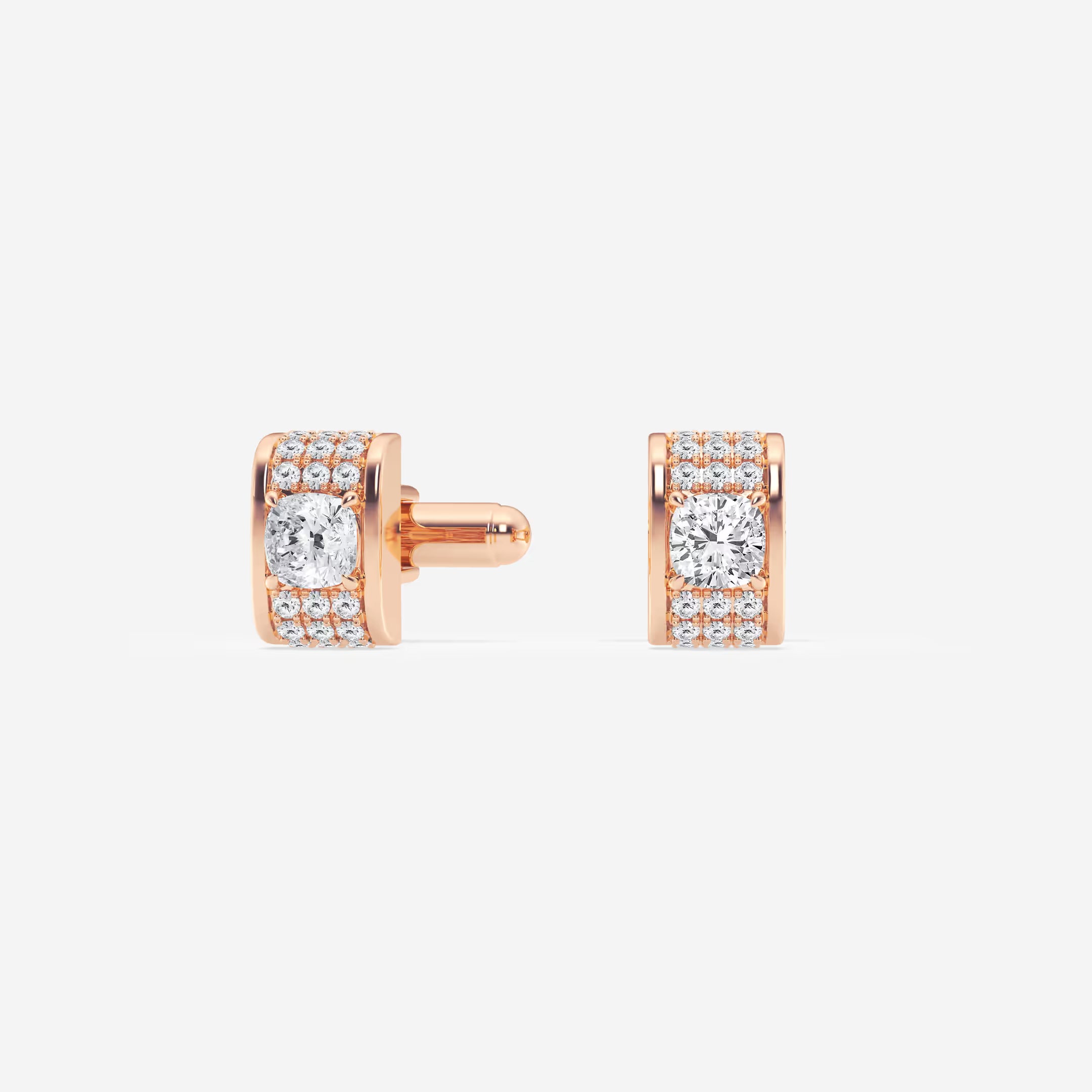 Cascade Cushion Lab-Grown Diamond Waterfall Pavé Cufflinks
