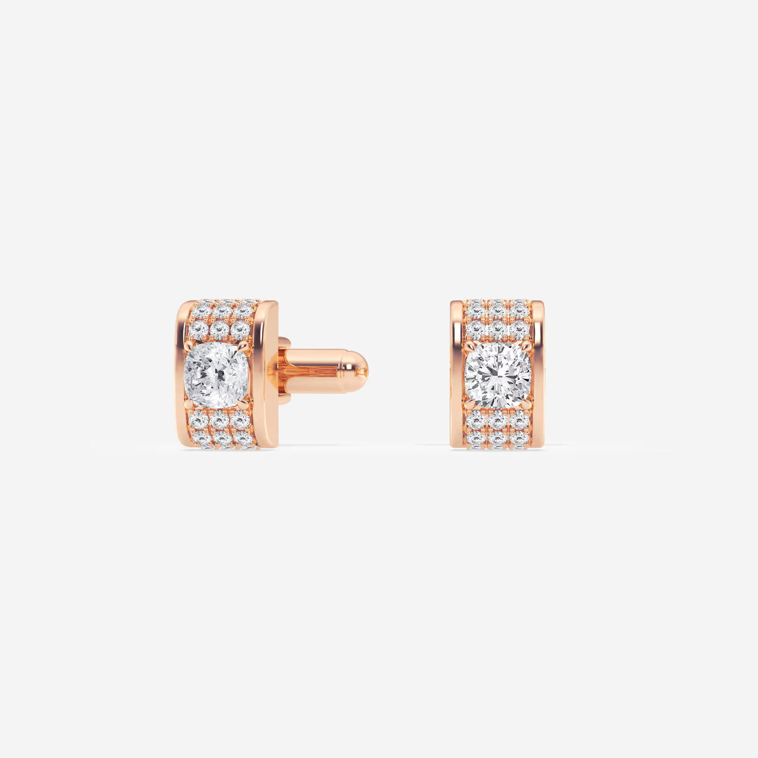 Cascade Cushion Lab-Grown Diamond Waterfall Pavé Cufflinks