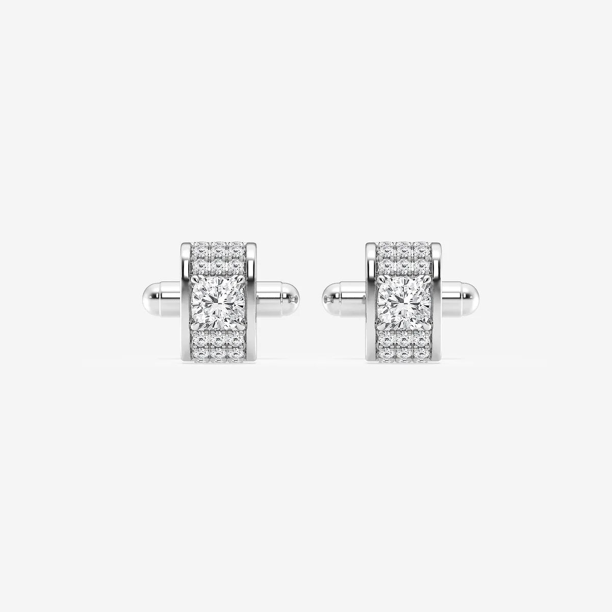 Cascade Cushion Lab-Grown Diamond Waterfall Pavé Cufflinks